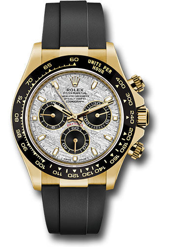 Rolex Rolex Yellow Gold Cosmograph Daytona 40 Watch - Meteorite and Black Index Dial - Black Oysterflex Strap - 116518LN mtbkiof