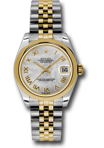 Rolex Steel and Yellow Gold Datejust 31 Watch - Domed Bezel - Mother-Of-Pearl Roman Dial - Jubilee Bracelet 178243 mrj