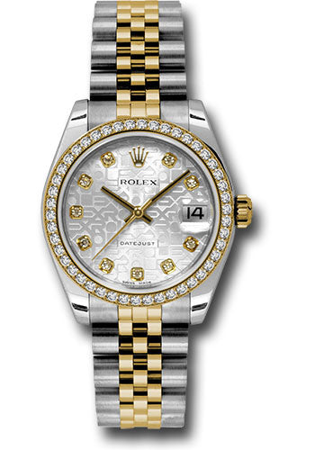 Rolex Steel and Yellow Gold Datejust 31 Watch - 46 Diamond Bezel - Silver Jubilee Diamond Dial - Jubilee Bracelet 178383 sjdj