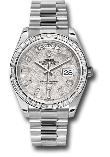 Rolex Platinum Day-Date 40 Watch - Diamond Bezel - Meteorite Diamond Dial - President Bracelet - 228396tbr mtdp