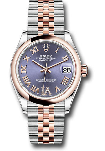 Rolex Steel and Everose Gold Datejust 31 Watch - Domed Bezel - Chocolate Diamond Roman VI Dial - Jubilee Bracelet 278241 aubdr6j