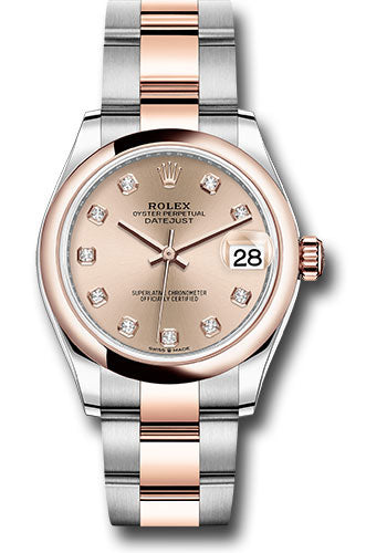 Rolex Steel and Everose Gold Datejust 31 Watch - Domed Bezel - Chocolate Diamond Dial - Oyster Bracelet 278241 rodo