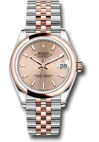 Rolex Steel and Everose Gold Datejust 31 Watch - Domed Bezel - RosŽ Roman Dial - Jubilee Bracelet 278241 roij