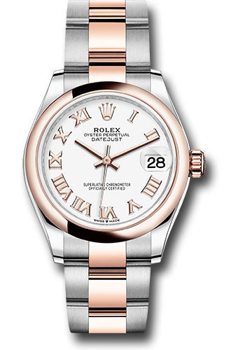 Rolex Steel and Everose Gold Datejust 31 Watch - Domed Bezel - RosŽ Index Dial - Oyster Bracelet 278241 wro