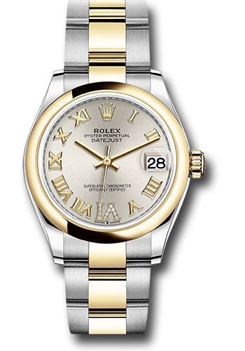 Rolex Steel and Yellow Gold Datejust 31 Watch - Domed Bezel - Silver Diamond Roman Six Dial - Oyster Bracelet 278243 sdr6o