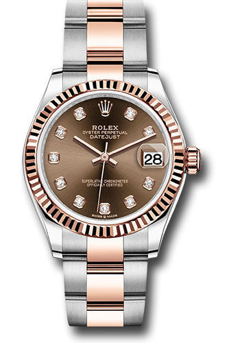 Rolex Steel and Everose Gold Datejust 31 Watch - Fluted Bezel - White Roman Dial - Oyster Bracelet 278271 chodo