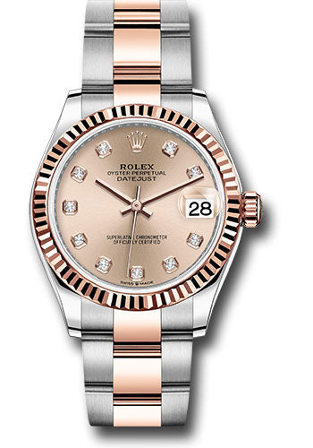 Rolex Steel and Everose Gold Datejust 31 Watch - Fluted Bezel - Chocolate Diamond Dial - Oyster Bracelet 278271 rodo