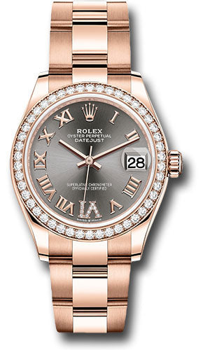 Rolex Everose Gold Datejust 31 Watch - Diamond Bezel - Rhodium Diamond Six Dial - Oyster Bracelet 278285RBR dkrhdr6o