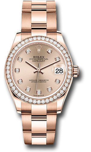 Rolex Everose Gold Datejust 31 Watch - Diamond Bezel - RosŽ Diamond Dial - Oyster Bracelet 278285RBR rsdo