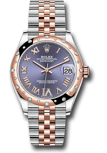 Rolex Steel and Everose Gold Datejust 31 Watch - 24 Diamond Bezel - Chocolate Diamond Roman VI Dial - Jubilee Bracelet 278341RBR aubdr6j