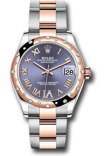 Rolex Steel and Everose Gold Datejust 31 Watch - 24 Diamond Bezel - Chocolate Diamond Roman VI Dial - Oyster Bracelet 278341RBR aubdr6o