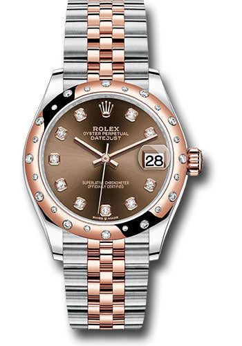 Rolex Steel and Everose Gold Datejust 31 Watch - 24 Diamond Bezel - White Roman Dial - Jubilee Bracelet 278341RBR chodj