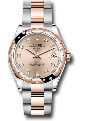 Rolex Steel and Everose Gold Datejust 31 Watch - 24 Diamond Bezel - Chocolate Diamond Dial - Oyster Bracelet 278341RBR rodo