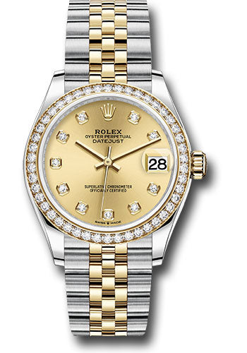 Rolex Steel and Yellow Gold Datejust 31 Watch - Diamond Bezel - Champagne Diamond Dial - Jubilee Bracelet 278383RBR chdj