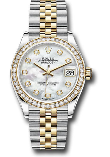 Rolex Steel and Yellow Gold Datejust 31 Watch - Diamond Bezel - Mother-of-Pearl Diamond Dial - Jubilee Bracelet 278383RBR mdj