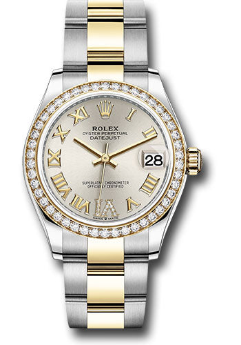 Rolex Steel and Yellow Gold Datejust 31 Watch - Diamond Bezel - Silver Diamond Roman Six Dial - Oyster Bracelet 278383RBR sdr6o