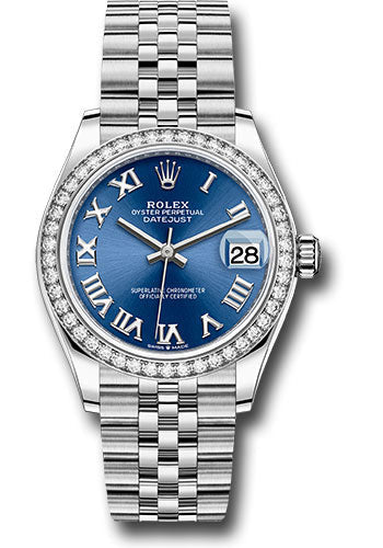 Rolex Steel and White Gold Datejust 31 Watch - Diamond Bezel - Blue Roman Dial - Jubilee Bracelet 278384RBR blrj