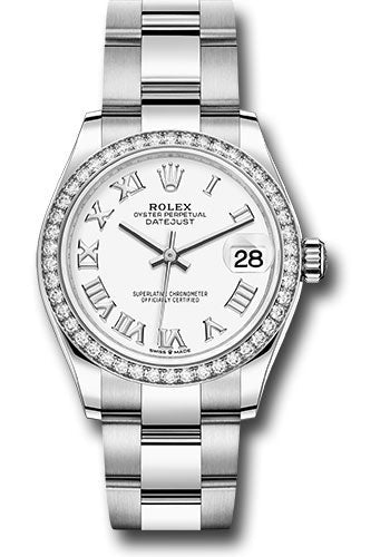 Rolex Steel and White Gold Datejust 31 Watch - Diamond Bezel - White Roman Dial - Oyster Bracelet 278384RBR wro