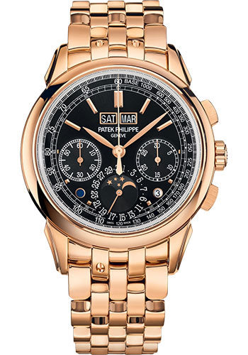 Patek Philippe Grand Complications Chronograph Perpetual Calendar - Rose Gold - Ebony Black Sunburst Dial - 5270/1R-001