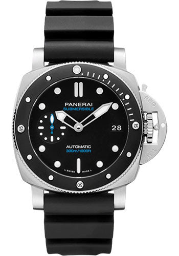 Panerai Luminor Submersible 42mm Watch - Black Dial - Black Rubber Strap - PAM00683 - Wrist NYC