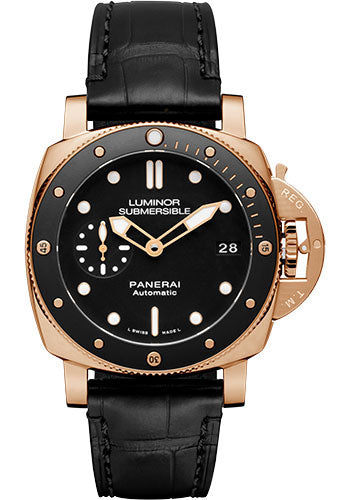 Panerai Submersible - 42mm Polished Goldtech Case - Black Dial - PAM00684 - Wrist NYC