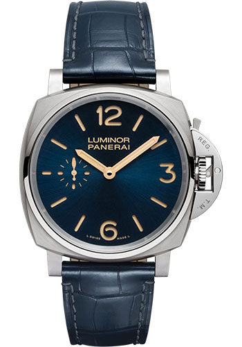 Panerai Luminor Due - 42mm Brushed Titanium Case - Sun-Brushed Blue Dial - PAM00728 - Wrist NYC