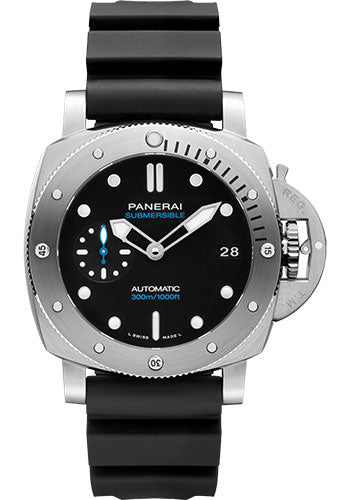 Panerai Submersible - 42mm - Brushed Steel - Black Dial - PAM00973 - Wrist NYC