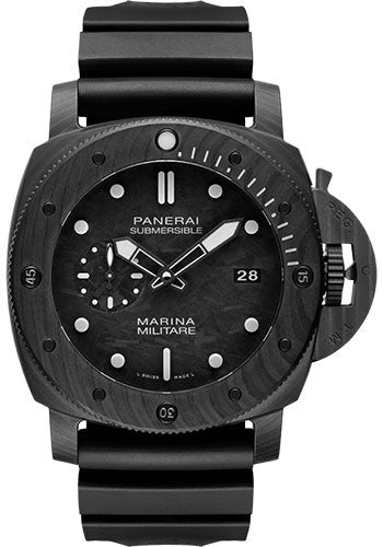 Panerai Submersible Marina Militare Carbotechª - 47mm - Carbotech - Carbon Dial - Black Caoutchouc Strap - PAM00979 - Wrist NYC