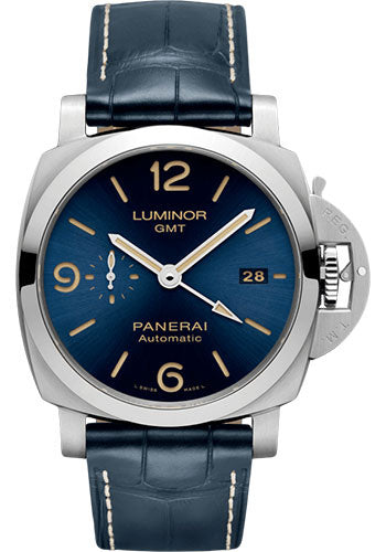 Panerai Luminor 1950 3 Days GMT Automatic Acciaio 44mm Blue - PAM01033 - Wrist NYC