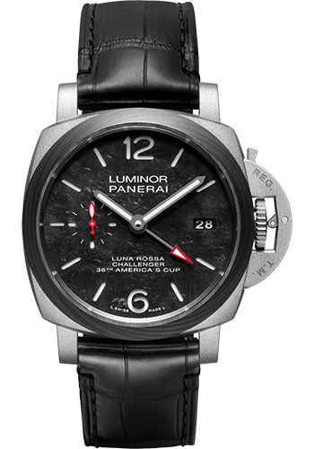 Panerai Luminor Luna Rossa GMT - 42mm - Sand-Blasted Titanium - Panerai Scafotechª Black Dial - PAM01096 - Wrist NYC