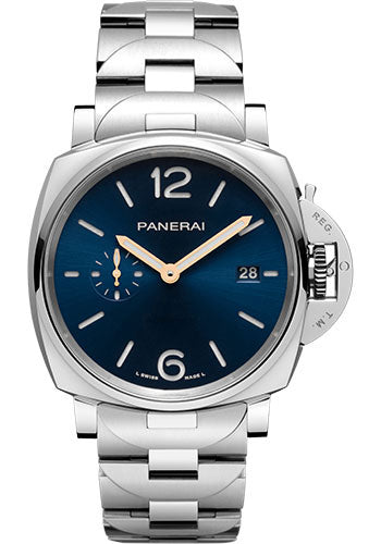 Panerai Luminor Due - 42mm Steel Case - Blue Sun-Brushed Dial - Steel Bracelet - PAM01124 - Wrist NYC