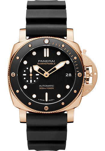 Panerai Submersible Goldtechª - 42mm - Polished Goldtech - Sun-Brushed Black Dial Dial - PAM01164 - Wrist NYC