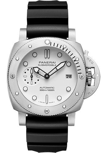 Panerai Submersible Bianco - 42mm Brushed Steel Case - White Dial - PAM01223 - Wrist NYC