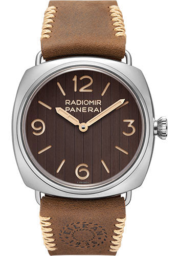 Panerai Radiomir Eilean - 45mm Engraved Patina Steel Case - Black Dial - PAM01243 - Wrist NYC