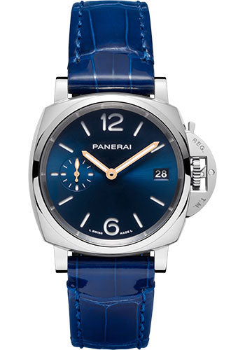 Panerai Luminor Due - 38mm Polished Steel Case - Blue Sun-Brushed Dial - PAM01273 - Wrist NYC