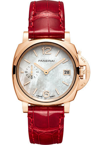 Panerai Piccolo Due MadrePerla - 38mm Polished Goldtech Case - White Mother Of Pearl Dial - PAM01280 - Wrist NYC