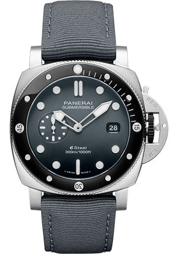 Panerai Submersible QuarantaQuattro eSteelª Grigio Roccia - 44mm Brushed Esteel Case - Anthracite Polished Gradient Dial - PAM01288 - Wrist NYC