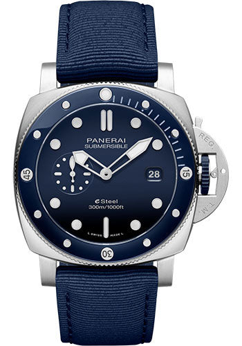 Panerai Submersible QuarantaQuattro eSteelª Blu Profondo - 44mm Brushed Esteel Case - Blue Polished Gradient Dial - PAM01289 - Wrist NYC