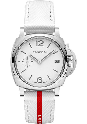 Panerai Luminor Due Luna Rossa - 38mm Polished Steel Case - White Dial - PAM01306 - Wrist NYC