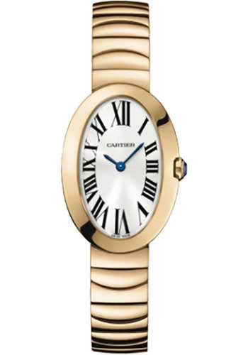 Cartier Baignoire Watch - Small Pink Gold Case - Gold Bracelet - W8000005