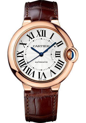 Cartier Ballon Bleu de Cartier Watch - 36.6 mm Pink Gold Case - Brown Alligator Strap - WGBB0009