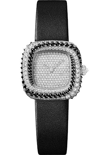 Cartier Coussin de Cartier Watch - 27.1 x 27.7 mm White Gold Case - Black Calfskin Strap - WJCS0006